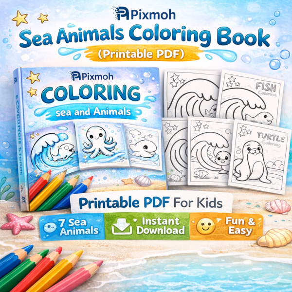 Sea Animals Coloring Book for Kids
